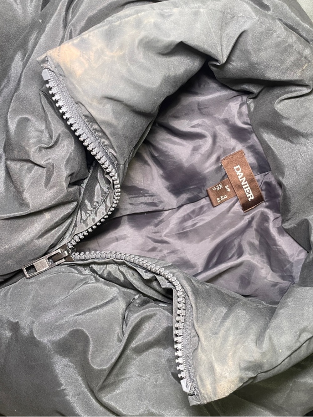 DANIER - Jacket Women's Grey Belted Puffer Jacket with Sculpted Collar - Winter - Picture 10 of 10